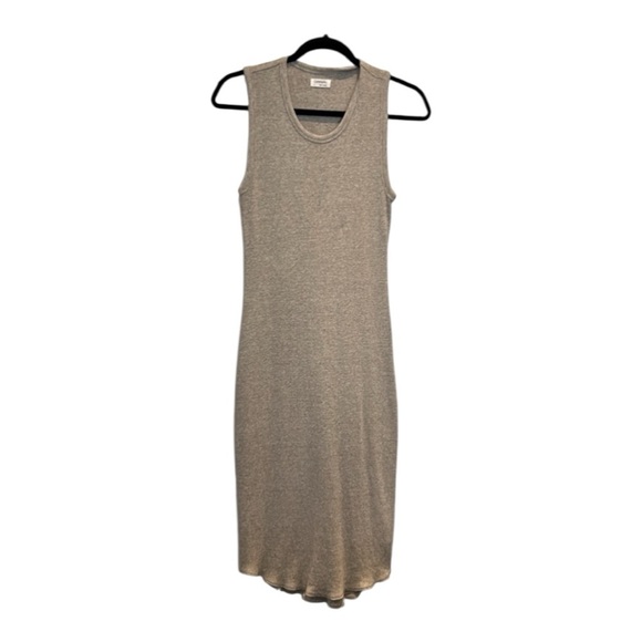Aritzia Community Grey Midi Ribbed Sleeveless Stretch Tank Dress Size S - Picture 14 of 16